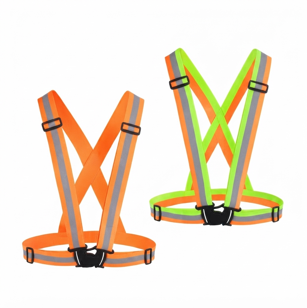 Adjustable High-Visibility Reflective Body Belt and Armband Set