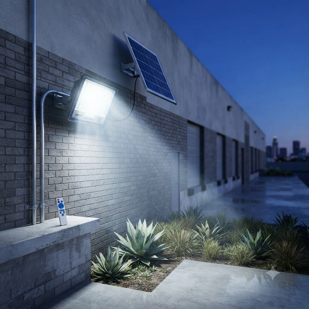 100W Solar LED Outdoor Flood Light System