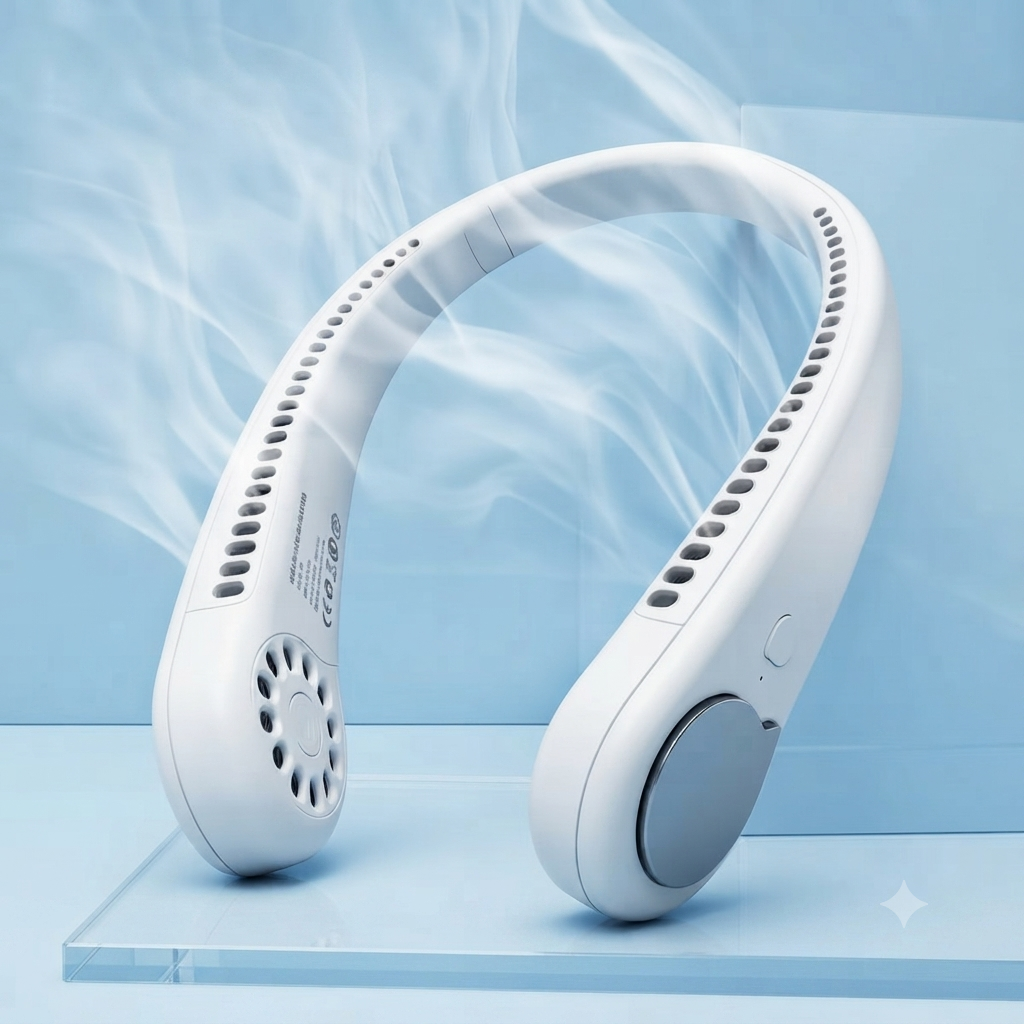 Portable USB Rechargeable Neck Air Cooler Fan