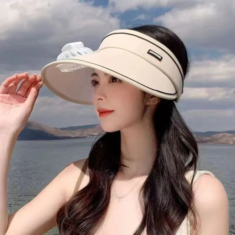Women's Rechargeable Cooling Fan Sun Visor