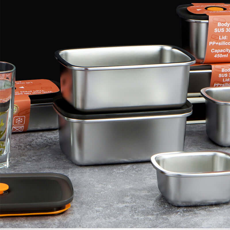 4-Piece Stainless Steel Lunch Box Container Set