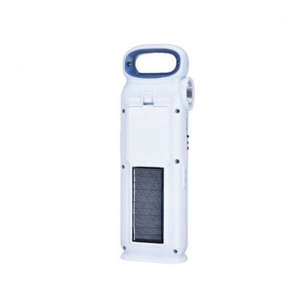 LED Rechargeable Emergency Light with Solar Panel and USB Charging