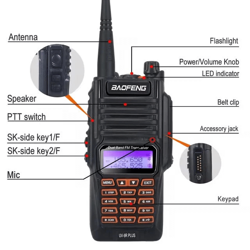 UV-9R Waterproof Two-Way Radio with FM
