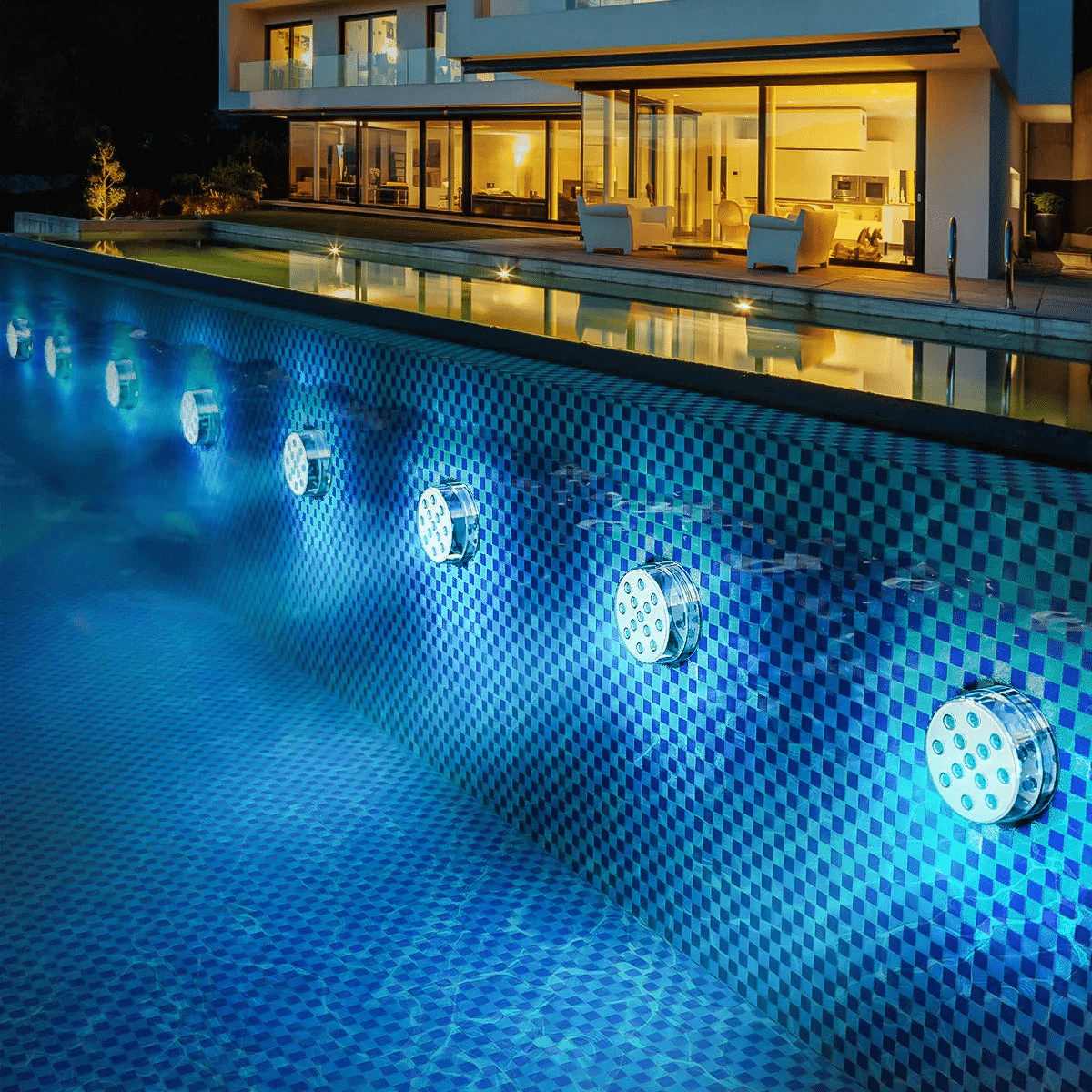 Submersible Waterproof LED Lights with Remote Control 2 Pieces