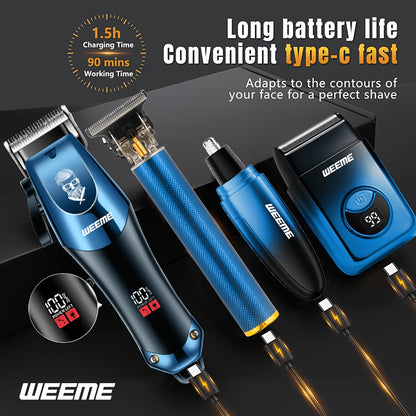 Men's 4-Piece Electric Hair Clipper and Shaver Grooming Set