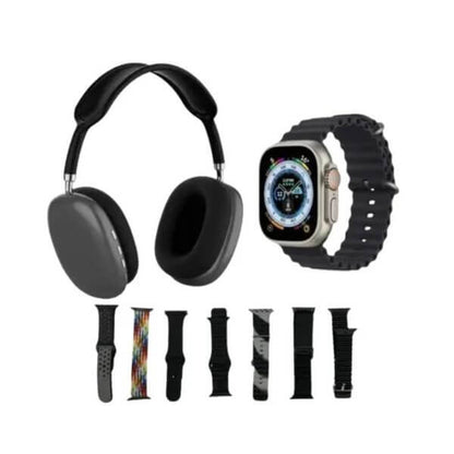 P9 Ultra 2 Smartwatch Set with Headphones and 7 Straps