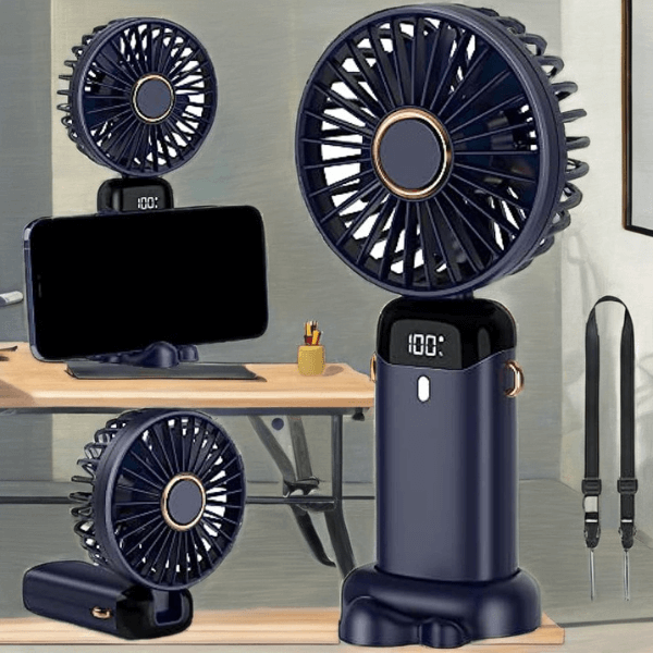 Portable Handheld Mini Fan with Digital Power Display