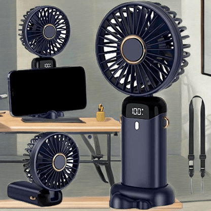 Portable Handheld Mini Fan with Digital Power Display