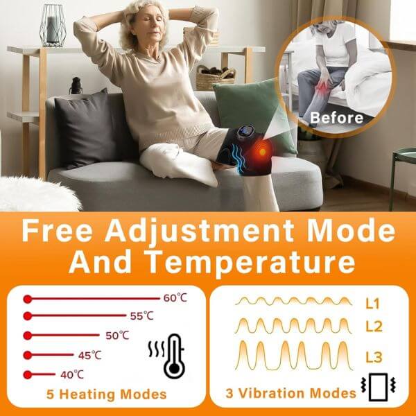 Cordless Heating Knee Massager with Vibration Therapy