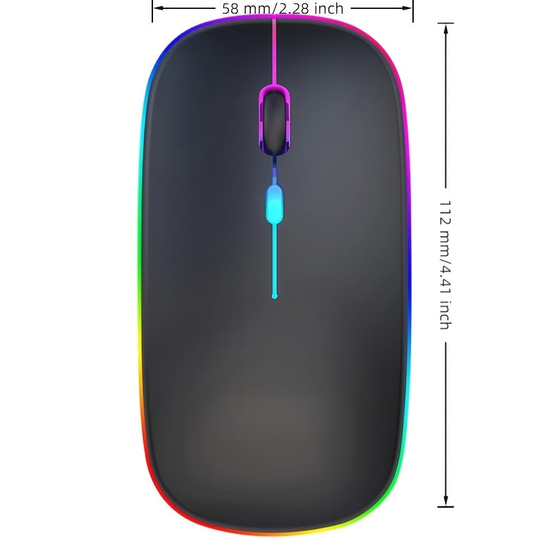 Wireless RGB Backlit Silent Rechargeable Ergonomic Computer Mouse