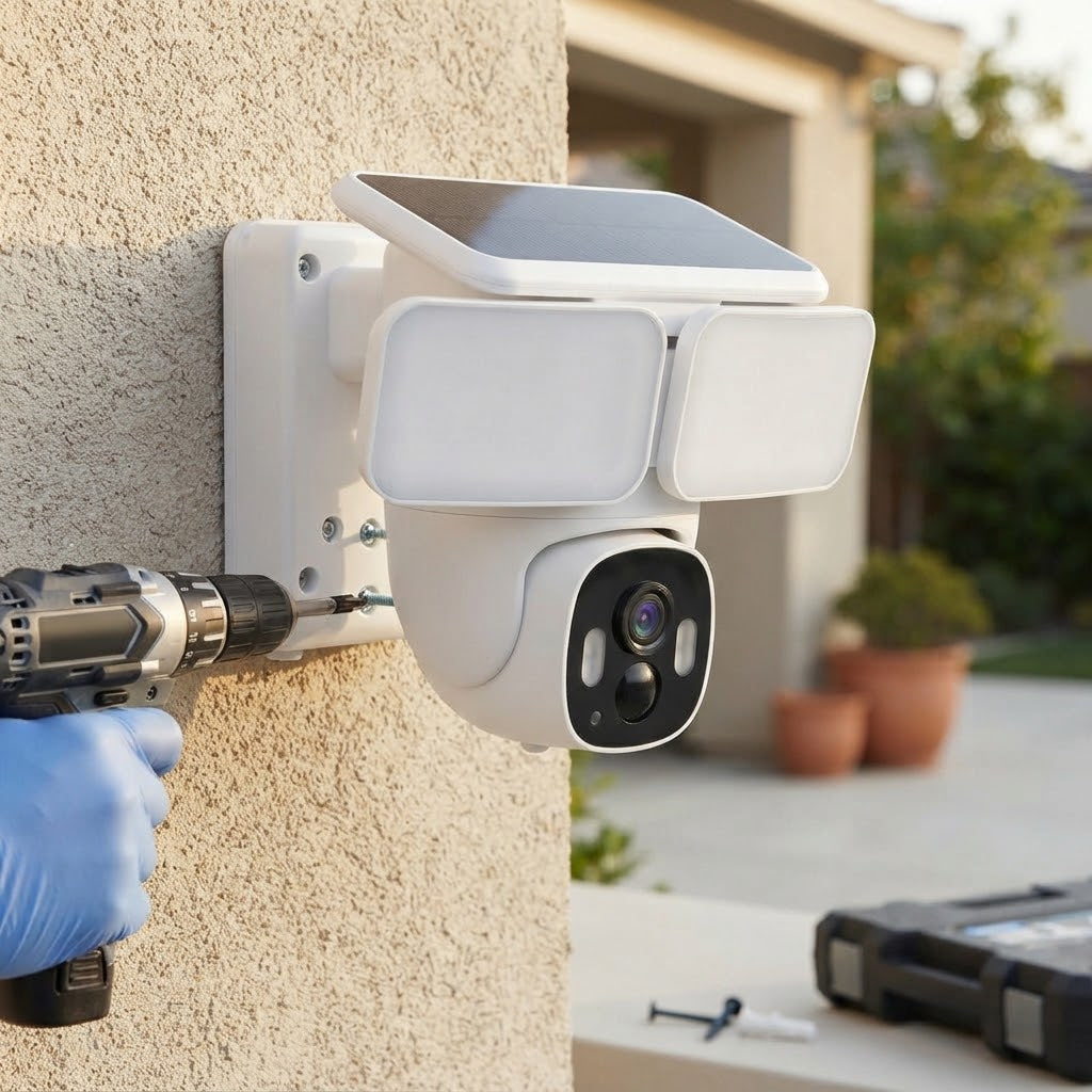 Solar Wall Light PTZ Security Camera