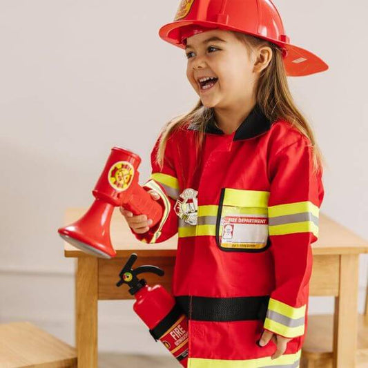 Kids Fireman Role Play Costume and Accessories Set