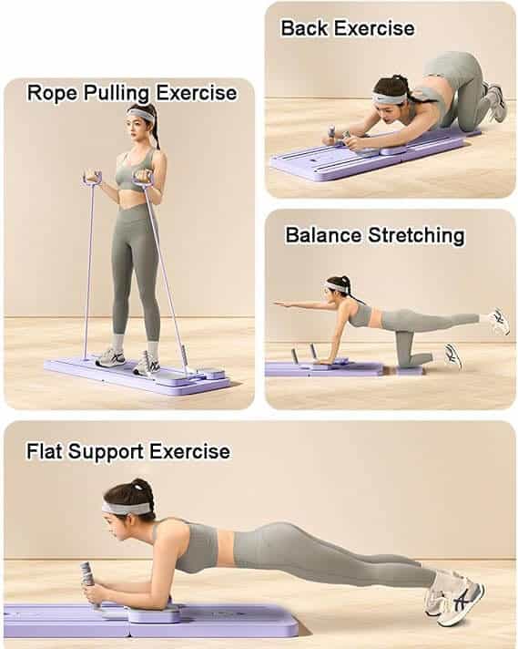 Multifunctional Core Fitness Board with Auto-Rebound Ab Roller