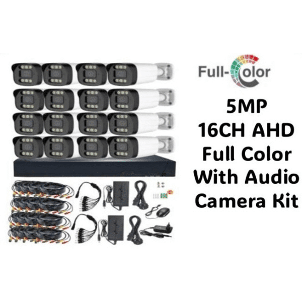 5MP 16-Channel Full Color Audio CCTV Camera Kit