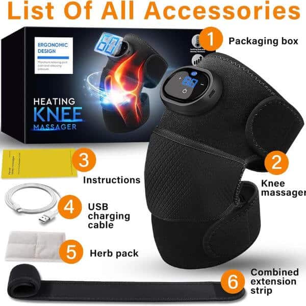 Cordless Heating Knee Massager with Vibration Therapy