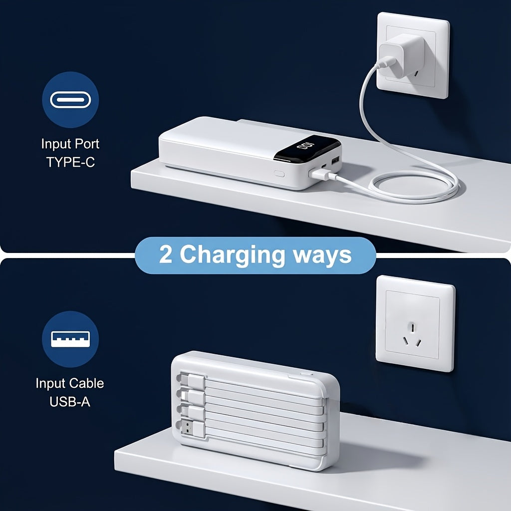 Portable Fast Charging Power Bank with Digital Display