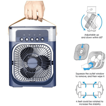 Portable Air Cooler Fan with 7 Colours LED Light