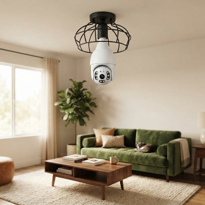 Smart Wireless Wi-Fi Light Bulb Security Camera