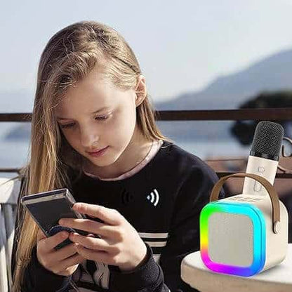 Mini Karaoke Bluetooth Speaker with 2 Wireless Microphones