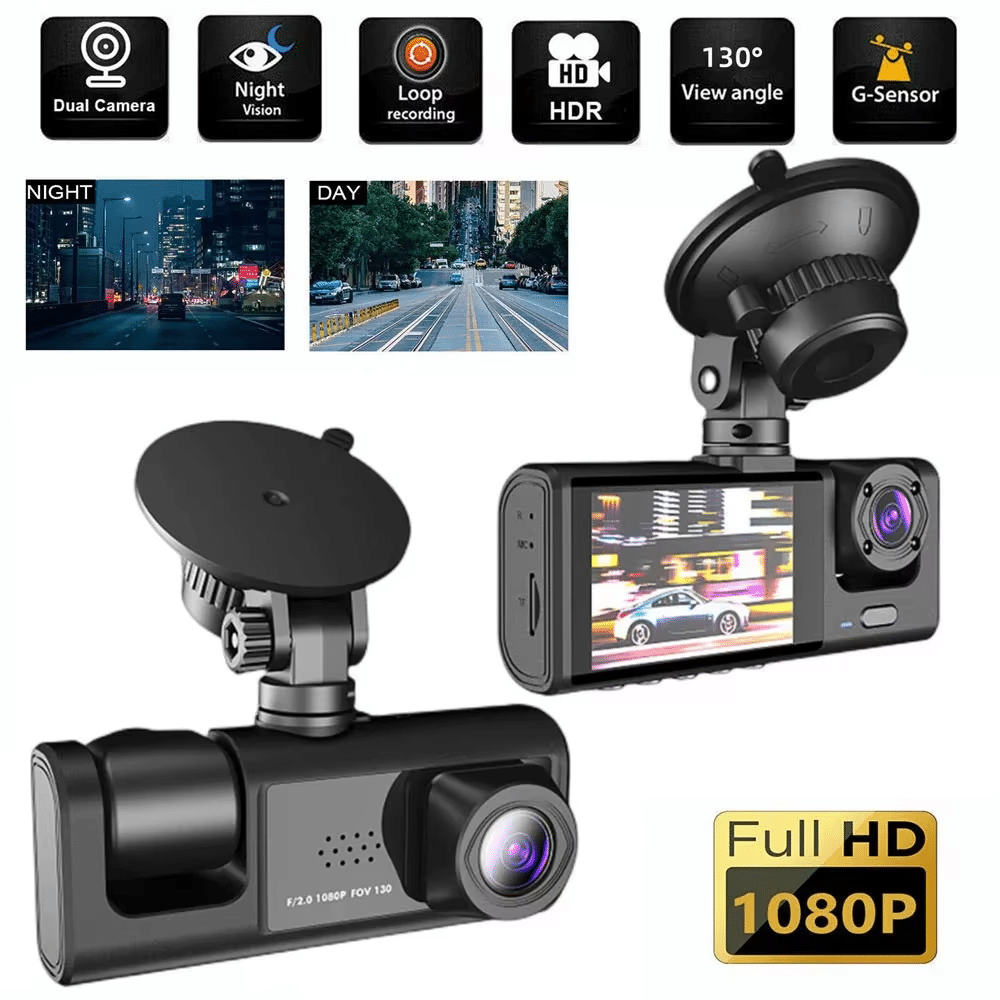 Three-Way DVR Dash Camera Front Rear and Interior Car Recorder