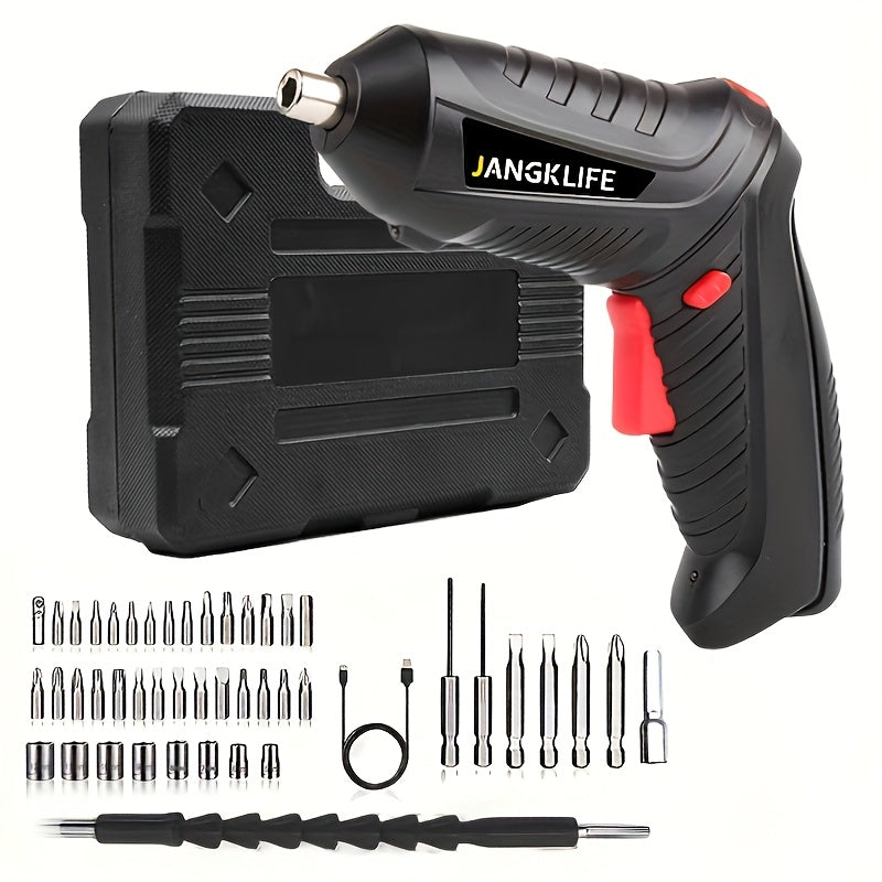 47-Piece Compact Cordless Electric Screwdriver Kit for DIY