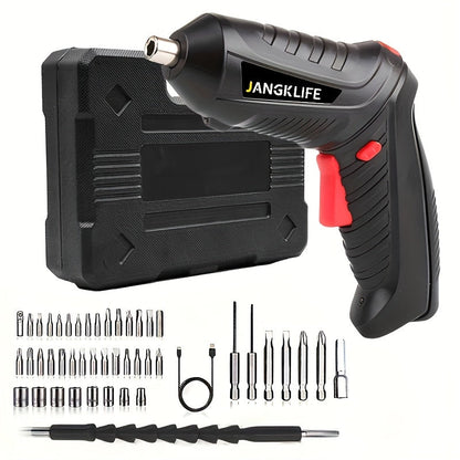 47-Piece Compact Cordless Electric Screwdriver Kit for DIY