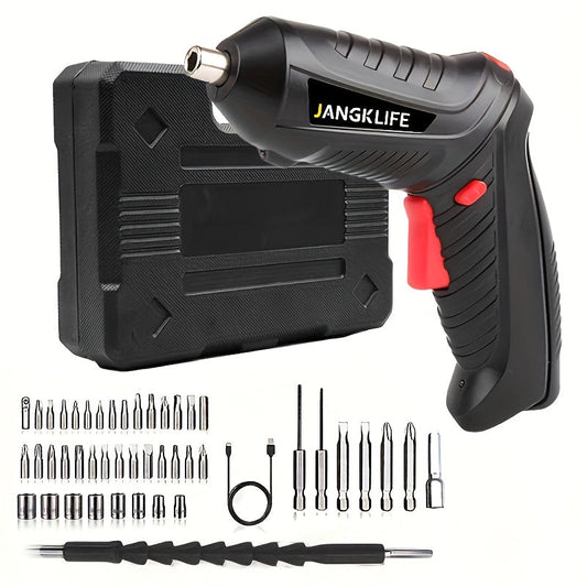 47-Piece Compact Cordless Electric Screwdriver Kit for DIY