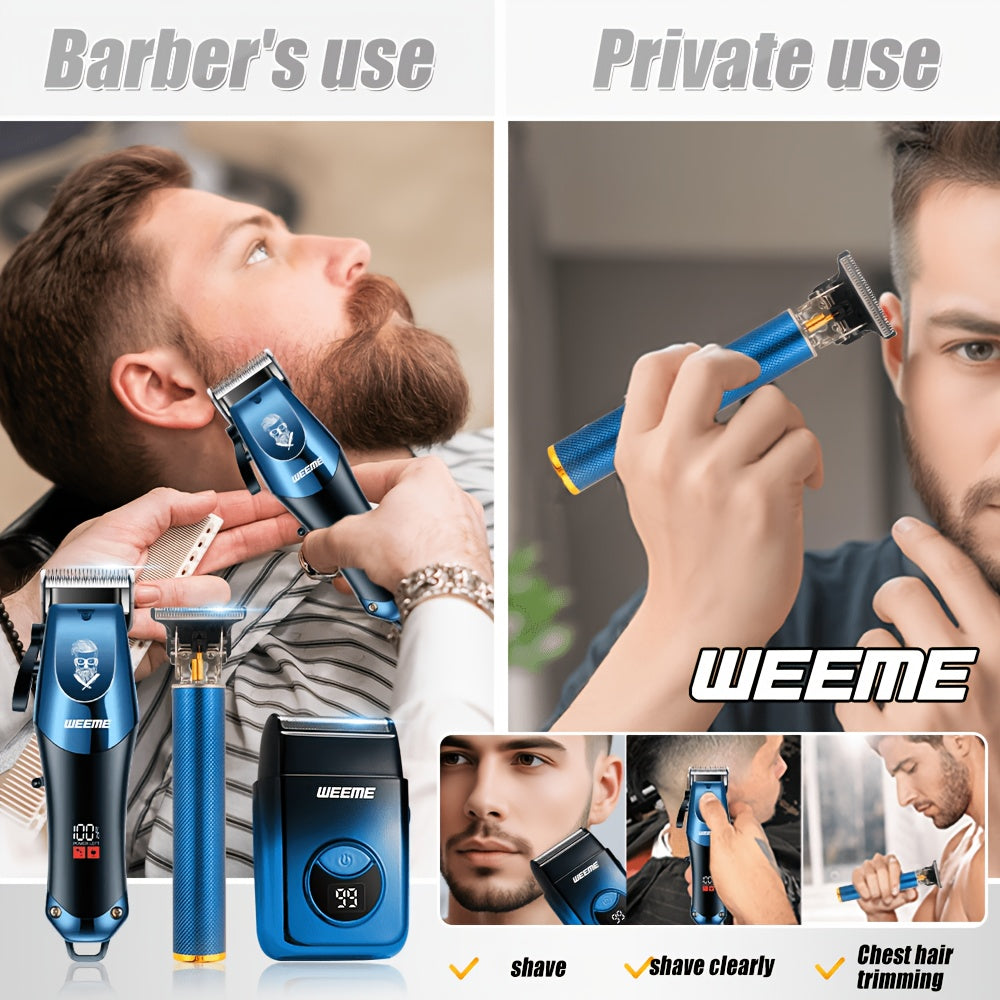 Men's 4-Piece Electric Hair Clipper and Shaver Grooming Set