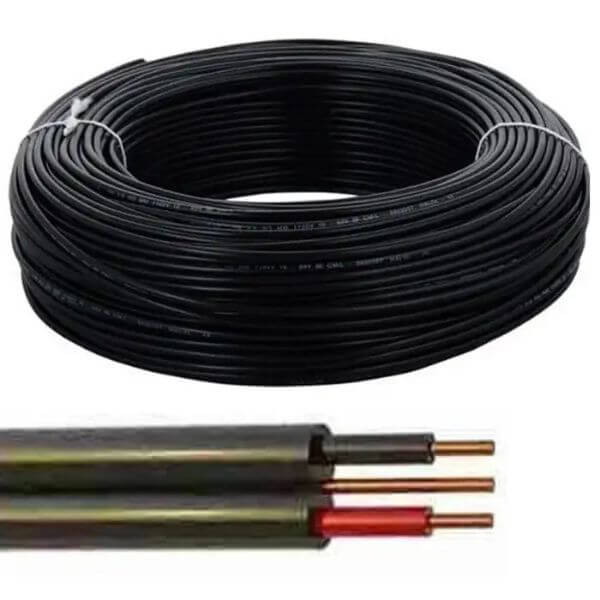 100m 3x1.5mm Flat Electrical Cable Black