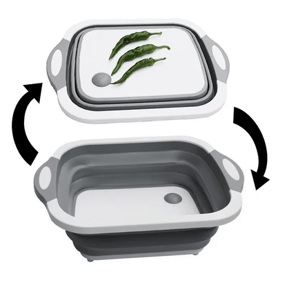 Plastic Folding Chopping Board with Washing Basket