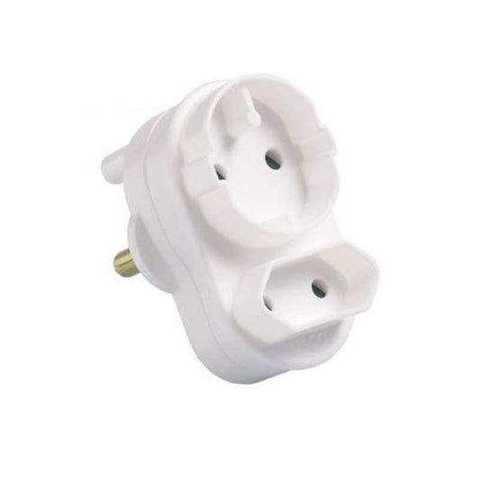 Compact 2-Way Electrical Wall Socket Adaptor