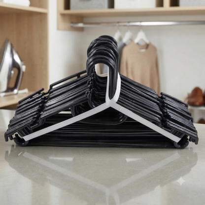 Black Plastic Clothes Hangers Set 20 Pieces