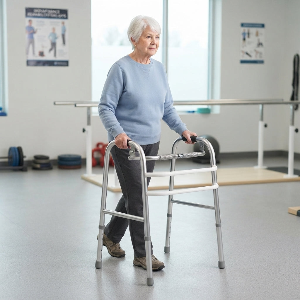 Adjustable Stainless Steel Walking Aid for Mobility Support