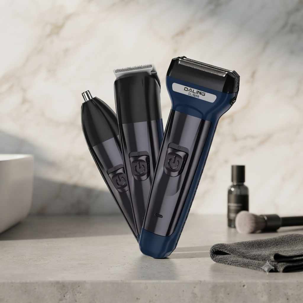 3-in-1 Rechargeable Electric Shaver with Grooming Attachments