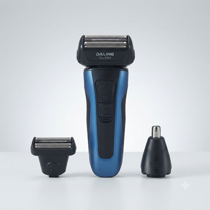 3-in-1 Rechargeable Electric Shaver with Grooming Attachments