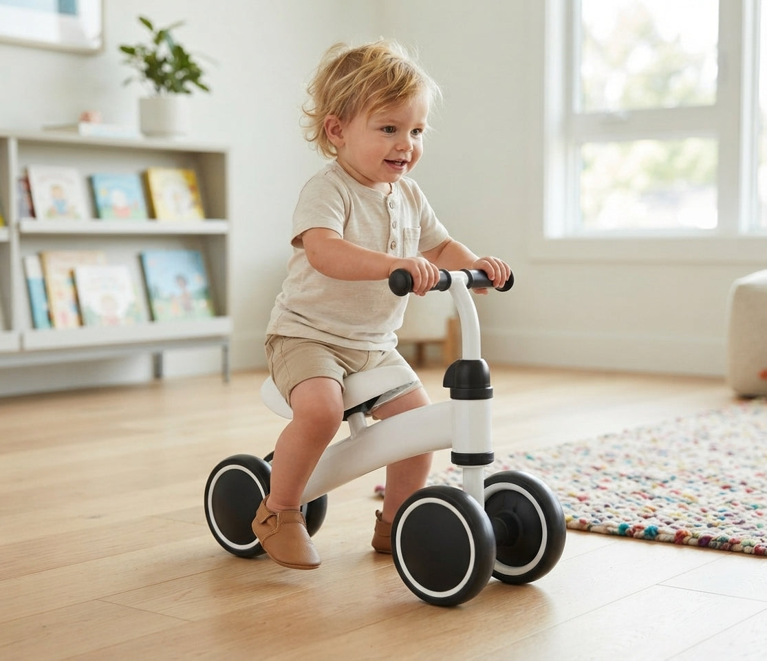 Adjustable Toddler Balance Bike with Double Wheels