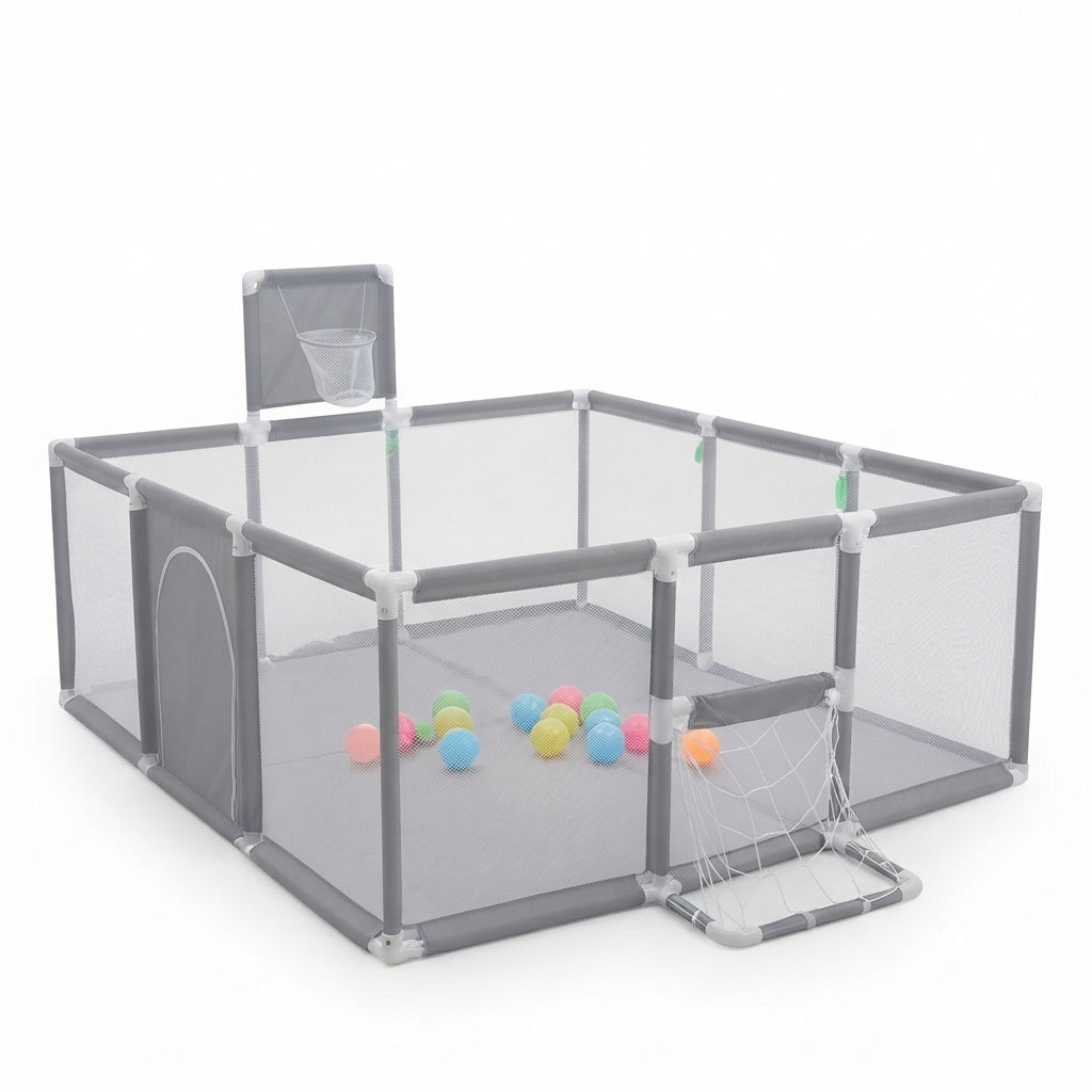 Baby Playpen with Basketball Hoop