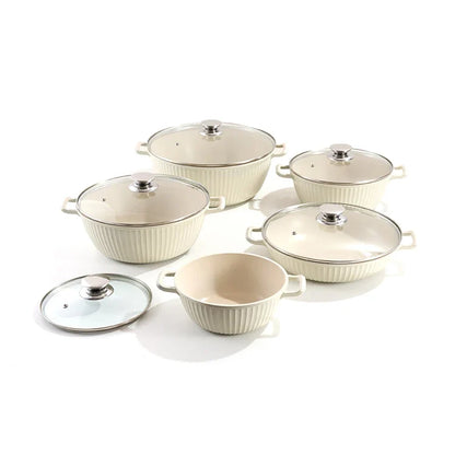 10-Piece Non-Stick Cookware Set with Glass Lids