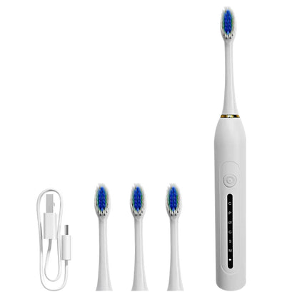 Electric Sonic Toothbrush with 4 Brush Heads