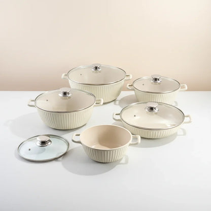 10-Piece Non-Stick Cookware Set with Glass Lids