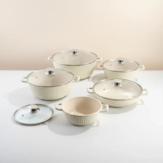 10-Piece Non-Stick Cookware Set with Glass Lids