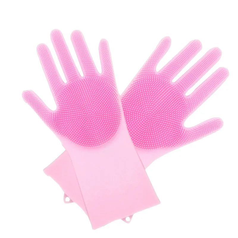 Heat Resistant Silicone Scrubber Magic Gloves