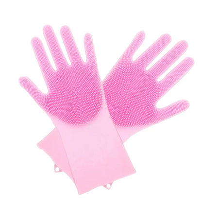 Heat Resistant Silicone Scrubber Magic Gloves