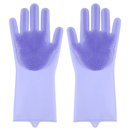 Heat Resistant Silicone Scrubber Magic Gloves