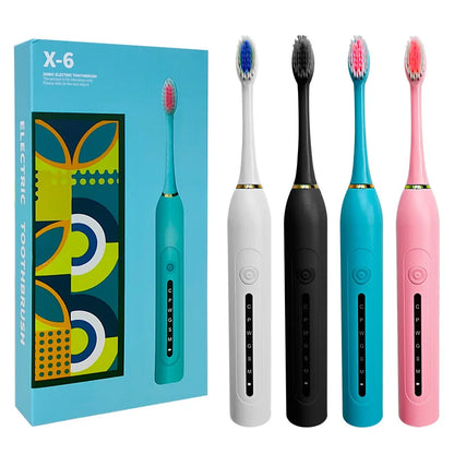 Electric Sonic Toothbrush with 4 Brush Heads