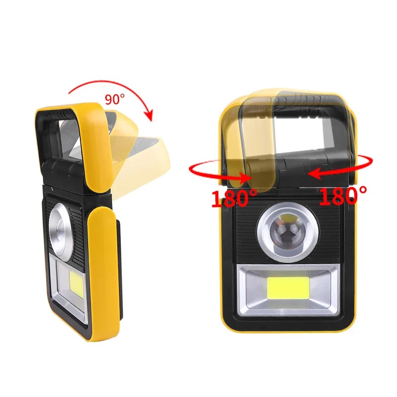 Solar Rechargeable COB LED Work Light & Spotlight