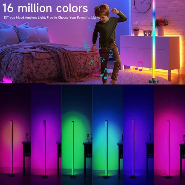 Smart RGB Corner Floor Lamp with Music Sync
