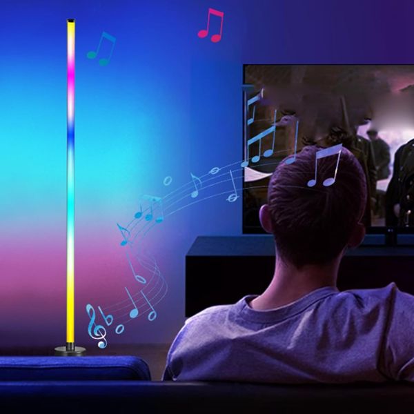 Smart RGB Corner Floor Lamp with Music Sync