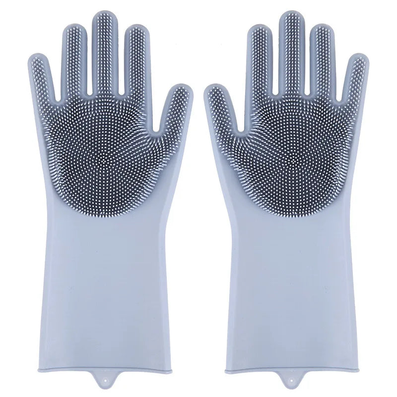 Heat Resistant Silicone Scrubber Magic Gloves