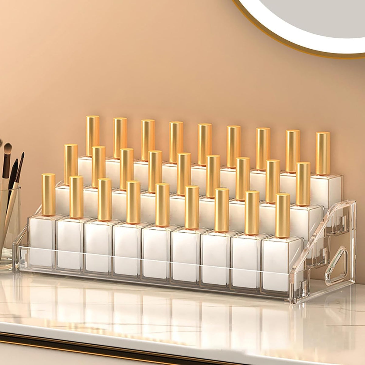 Tiered Acrylic Nail Polish Display Rack